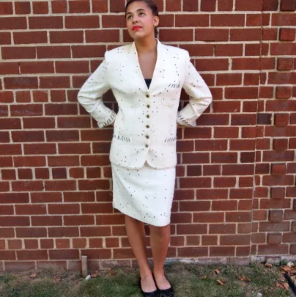 Vintage 90s Two Piece Skirt Suit